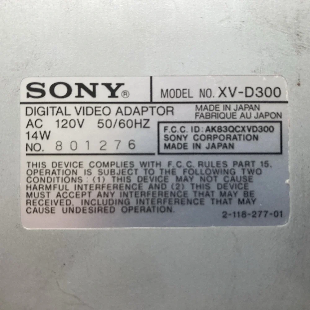 SONY XV-D300 Digital Video Adapter Video Effects Processor Remote Vintage Tested